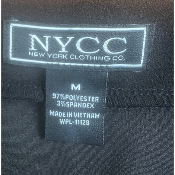 NYCC Black Pleated A-Line Skirt With Rhinestone Buttons & Waist Tie Size Medium - Picture 5 of 11